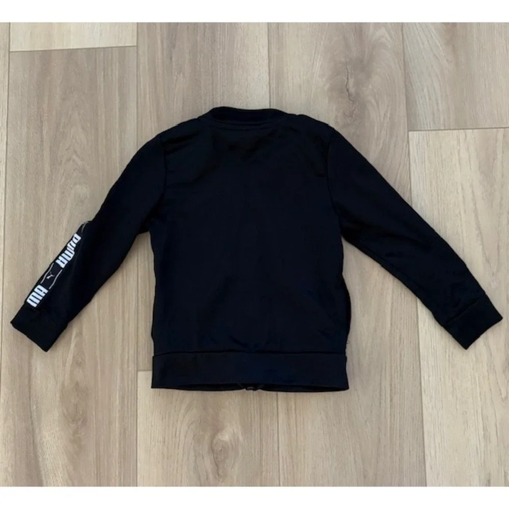 Puma Jacket 24M‎ Black Full Zip Track Jacket Logo Athletic Activewear